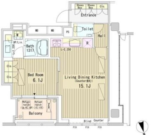 パークアクシス御成門の物件間取画像